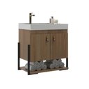 Ver imagem 1 de Balcão Maré 60 MDF 15mm 2 Portas com Tampo 60cm Cor Noce - Belizze Móveis