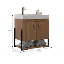 Ver imagem 3 de Balcão Maré 60 MDF 15mm 2 Portas com Tampo 60cm Cor Noce - Belizze Móveis