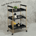 Ver imagem 2 de Carrinho Bar Bebidas para Servir Café Chá Adega Sala Estar:preto Fosco