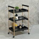 Ver imagem 3 de Carrinho Bar Bebidas para Servir Café Chá Adega Sala Estar:preto Fosco