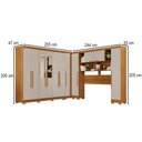 Ver imagem 4 de Guarda-Roupa Casal Modulado Pandora 11 Portas 2 Gavetas com Espelho e Pés Cinamomo/Off White - Pnr m