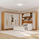 Ver imagem 1 de Guarda-Roupa Casal Modulado Pandora 11 Portas 2 Gavetas com Espelho e Pés Cinamomo/Off White - Pnr m