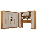 Ver imagem 3 de Guarda-Roupa Casal Modulado Pandora 11 Portas 2 Gavetas com Espelho e Pés Cinamomo/Off White - Pnr m