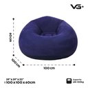 Ver imagem 5 de Sofá Poltrona Puff Inflável Deluxe Aveludado Vg Plus Azul