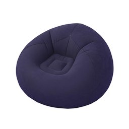 Sofá Poltrona Puff Inflável Deluxe Aveludado Vg Plus Azul - 1