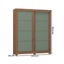 Ver imagem 4 de Guarda-roupa Solteiro Montana 2 Portas 2 Gavetas Freijo Rustico/preto/green Fosco - Atualle Móveis