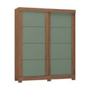 Ver imagem 2 de Guarda-roupa Solteiro Montana 2 Portas 2 Gavetas Freijo Rustico/preto/green Fosco - Atualle Móveis