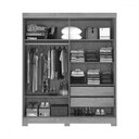 Ver imagem 3 de Guarda-roupa Solteiro Montana 2 Portas 2 Gavetas Freijo Rustico/preto/green Fosco - Atualle Móveis