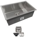 Ver imagem 2 de Cuba Inox Quadrada Gourmet Cozinha Pia 75x45 Valvula Sa750