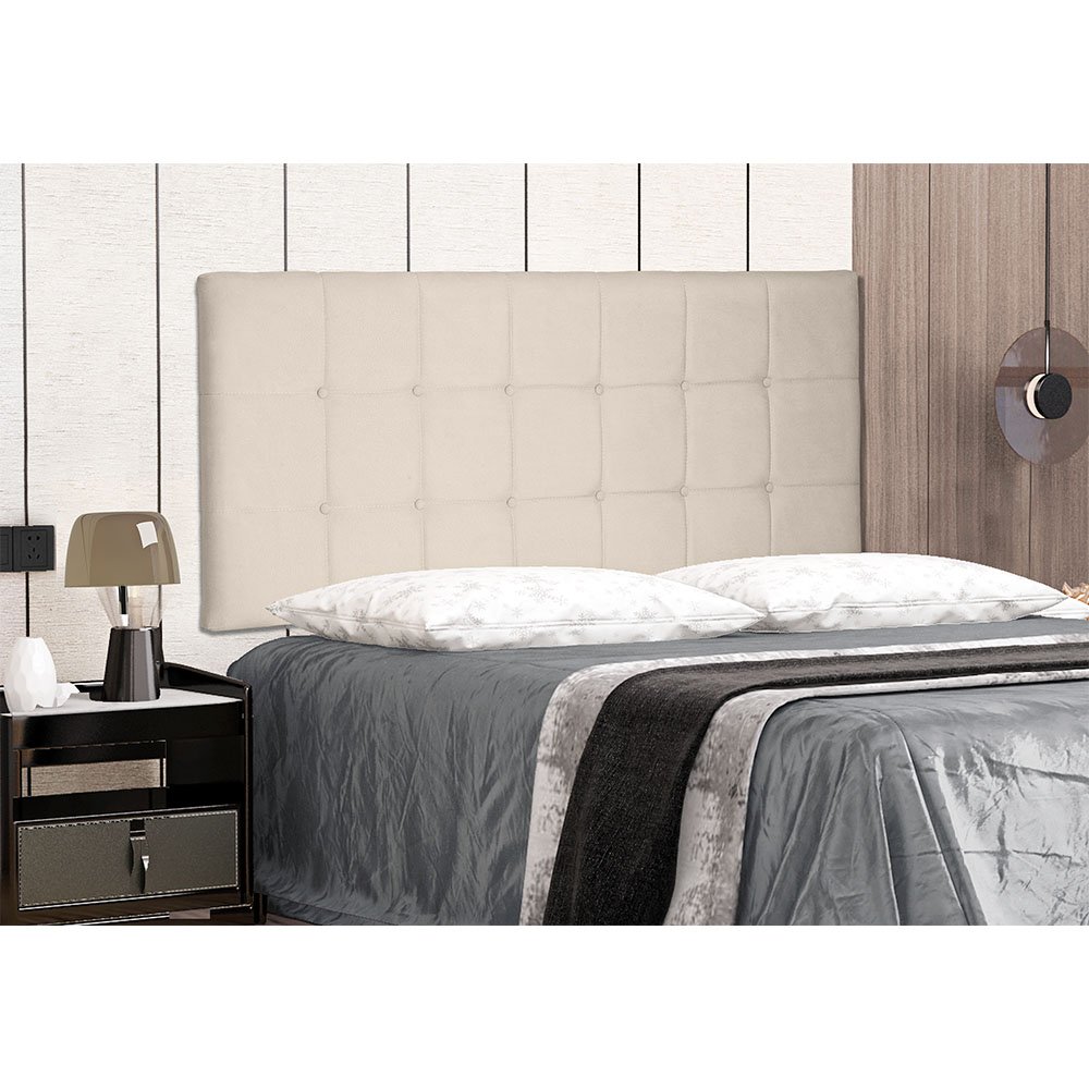 Painel Verona Cama Box Solteiro 90cm Suede Bege - SSX Multicoisas - 1