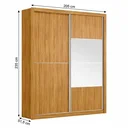 Ver imagem 4 de Guarda Roupa Casal com Espelho 100% MDF 2 Portas de Correr 4 Gavetas London Prime Yescasa Cinamomo