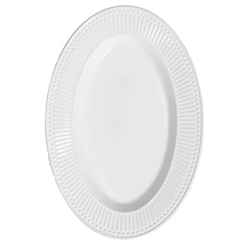 Travessa Grande Cerâmica Branca Roma Porto Brasil Oval 43,5C