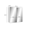 Ver imagem 2 de Armário Aéreo para Banheiro 02 Portas com Espelho Cairo 60cm Branco Móveis Bosi