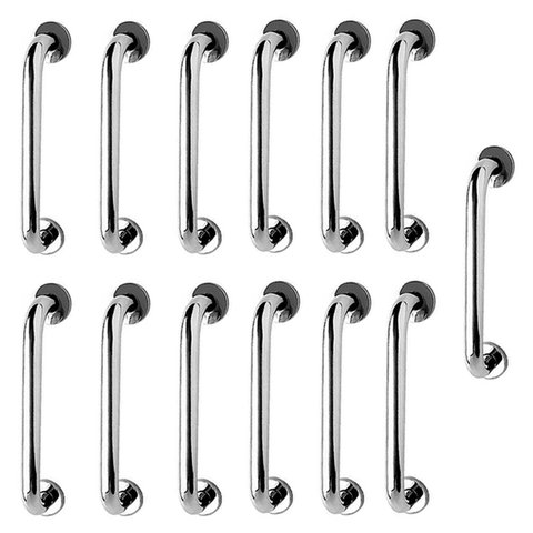 Alça de Apoio 30cm Barra Inox Kit 13 Unidades Idoso Banheiro Box Deficiente Acessibilidade Cadeirant