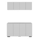 Ver imagem 3 de Conjunto Lavanderia Multiuso Armário Aéreo e Balcão 4 Portas Multimóveis Mp5054 Branco/preto