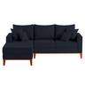 Sofá 3 Lugares Beny com Chaise Esquerdo Linho Azul - 2