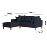Sofá 3 Lugares Beny com Chaise Esquerdo Linho Azul - 5