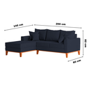 Ver imagem 5 de Sofá 3 Lugares Beny com Chaise Esquerdo Linho Azul