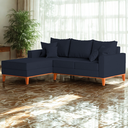 Ver imagem 1 de Sofá 3 Lugares Beny com Chaise Esquerdo Linho Azul