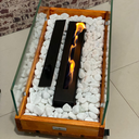 Ver imagem 6 de Lareira Ecológica em Madeira com Pedras Brancas e vidros - Fuji Master