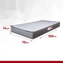 Ver imagem 5 de Colchão Solteiro Hellen Espuma D33 Pro Confort 78x188x14cm Cinza com Branco