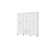 Roupeiro Guarda Roupas Ti Casal 6 Portas Cor Branco - 1