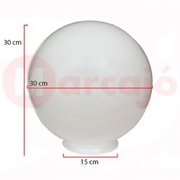 Globo de Acrilico Leitoso Boca 15x30 - 2