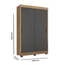 Ver imagem 5 de Guarda Roupa de Solteiro Lion Duas Portas de Correr Quarto - Nature / Cinza