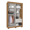 Ver imagem 3 de Guarda Roupa de Solteiro Lion Duas Portas de Correr Quarto - Nature / Cinza