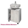 Gabinete Armário para Banheiro Pia de Coluna com 1 Porta Organizadora Pequin Branco/carrara - 2