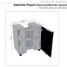 Gabinete de Coluna Banheiro 01 Porta e Prateleira com Rodízios Pequin Branco/nero - 4
