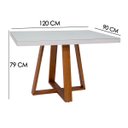 Ver imagem 5 de Mesa para Sala de Jantar Tampo Off White - Base 100% Madeira Maciça Ferrugine Design