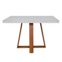 Ver imagem 2 de Mesa para Sala de Jantar Tampo Off White - Base 100% Madeira Maciça Ferrugine Design