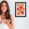 Quadro Decorativo Elegante para Cozinha - Laranja 24x18cm - com Vidro:moldura Preta - 1