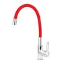 Torneira Cozinha Gourmet Monocomando Mangueira Flexivel:vermelho/cromado - 1