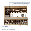 Ver mais imagens de Cozinha Completa Modulada 5 Peças 8 Portas 4 Gavetas Torre Angular 100% MDF Realeza Premium Bege/Carvalho/Greige