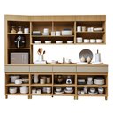 Ver imagem 4 de Cozinha Completa Modulada 5 Peças 8 Portas 4 Gavetas Torre Angular 100% MDF Realeza Premium Bege/Carvalho/Greige