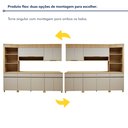 Ver imagem 7 de Cozinha Completa Modulada 5 Peças 8 Portas 4 Gavetas Torre Angular 100% MDF Realeza Premium Bege/Carvalho/Greige