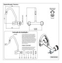 Ver imagem 5 de Torneira Misturador Cozinha Parede Arejador Articulado 1/4v.