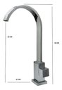 Ver imagem 5 de Torneira Mesa Quadrada Bica Móvel Metal Cromada Luxo 1/4 V.