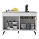 Ver imagem 3 de Balcão Cozinha Gabinete Pia 120Cm Mp3680.964 Branco/preto