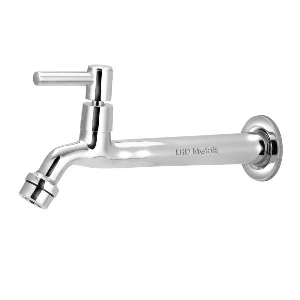 Torneira Tanque/jardim/cozinha Reta Parede Metal 22cm 1/4v