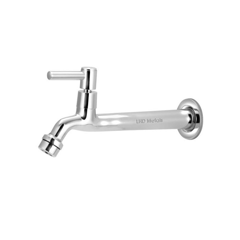 Torneira Tanque/jardim/cozinha Reta Parede Metal 22cm 1/4v
