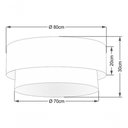 Ver imagem 4 de Plafon Duplo Cilíndrico Vivare Md-3065 Cúpula Tecido 80x70cm - Bivolt Verde-folha-branco 127/220v