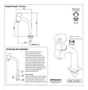 Ver imagem 2 de Torneira Link Quadrada Lavatório/banheiro Metal Baixa 1/4v.