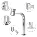 Ver imagem 2 de Torneira Banheiro Link Quadrada Metal Alta Cuba Sobrepor