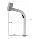 Ver mais imagens de Torneira Banheiro Link Quadrada Metal Alta Cuba Sobrepor