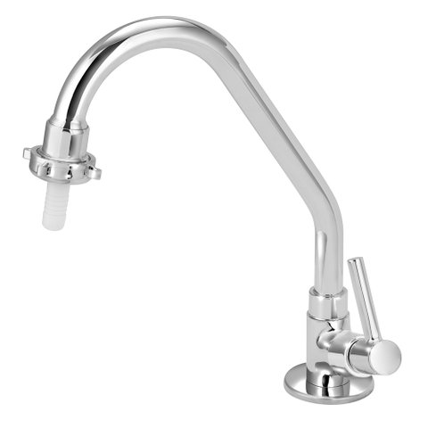 Torneira Bica Movel Mesa Tanque Metal com Bico 1/4 V