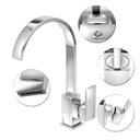 Ver imagem 2 de Torneira Banheiro Monocomando Quadrado Bica Movel Luxo Cr.