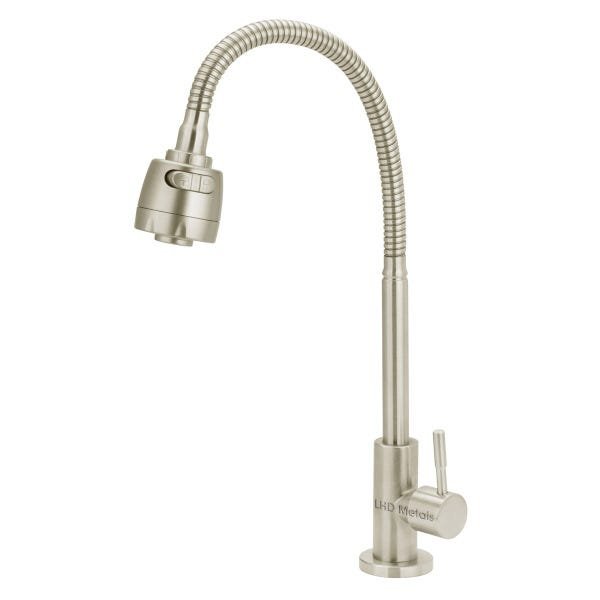 Torneira De Cozinha De Mesa Gourmet Inox Escovado Luxo 1/4v. - 1